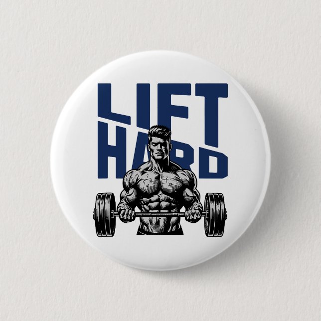 Bodybuilding-Schwung-Bewegungs-Sprichwort Button (Vorderseite)