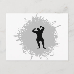 Bodybuilding Scribble Style Postkarte