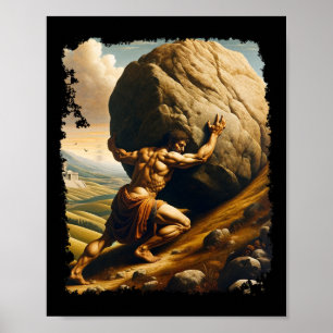 Bodybuilding Sisyphus Ausdauer Klick Art Griechisc Poster