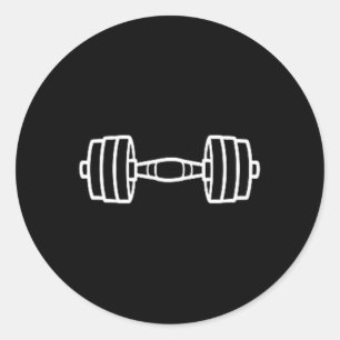Bodybuilding Sport Minimalist Einfache Hantel 1 Runder Aufkleber