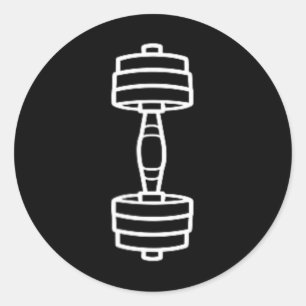 Bodybuilding Sport Minimalist Einfache Hantel 2  Runder Aufkleber