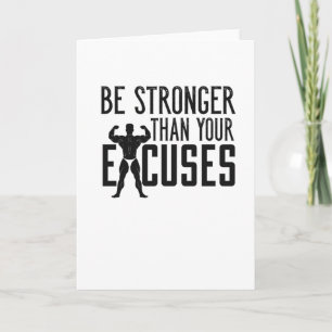 Bodybuilding Sprichwort Motivation Workout Gym Fit Karte