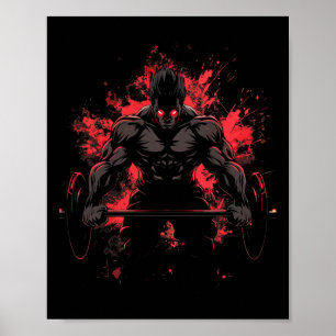 Bodybuilding-Training Muskel Kraftdreikampf Anime Poster