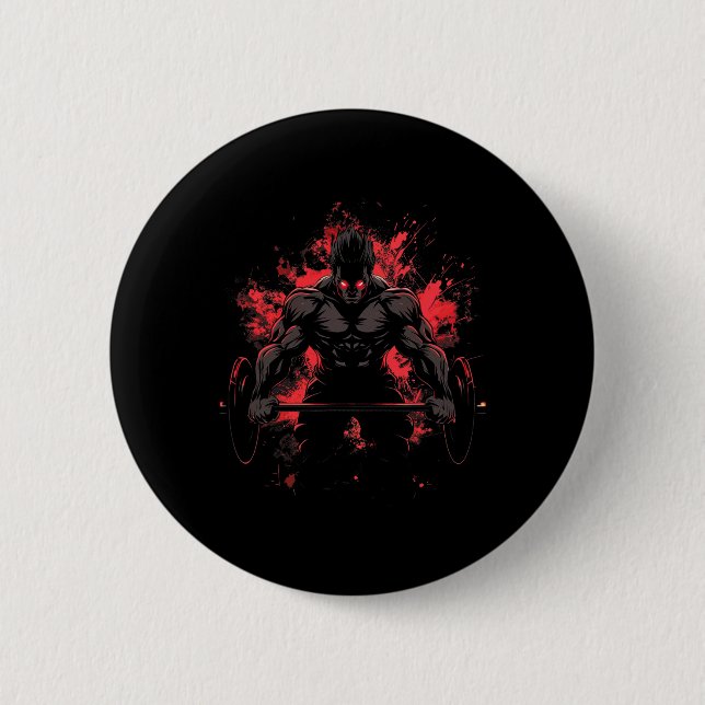 Bodybuilding-Training Muskel Powerlifting Anime Mä Button (Vorderseite)