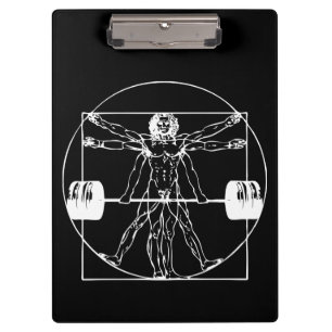 Bodybuilding - Vitruvian Barbell Man Klemmbrett
