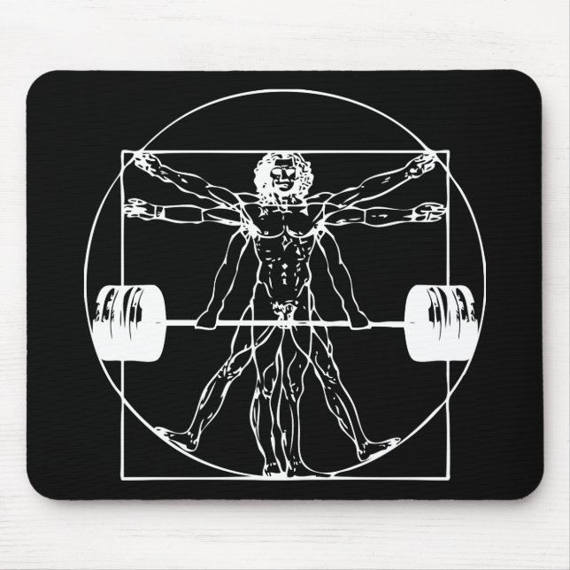 Bodybuilding - Vitruvian Barbell Man Mousepad (Vorne)