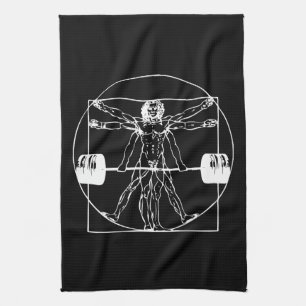 Bodybuilding - Vitruvian Barbell-Mann Küchentuch