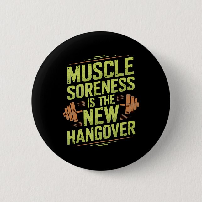 Bodybuilding-Workout-Motivation und Krafttraining  Button (Vorderseite)