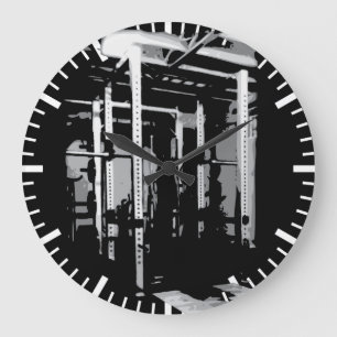 Bodybuilding Workout Picture- Squat Rack Große Wanduhr