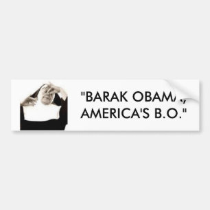 bodyodor, "BARAK OBAMA, AMERIKAS B.O. " Autoaufkleber
