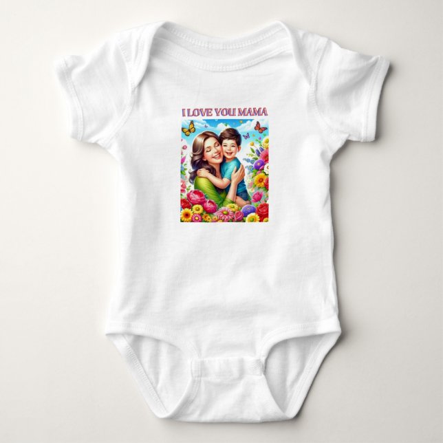 BODYSUIT Ilove you mama Baby Strampler (Vorderseite)