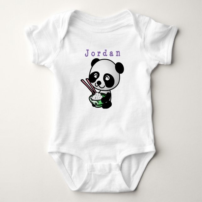 Bodysuit lustig , Panda 02 . Baby Bodysuit Baby Strampler (Vorderseite)