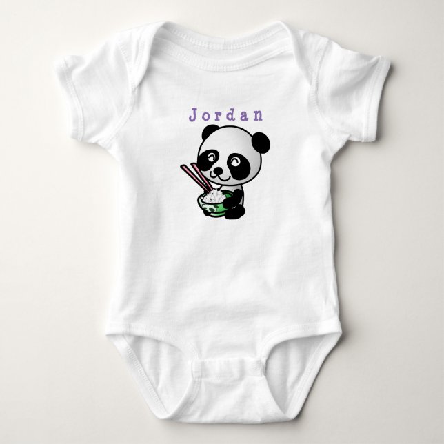 Bodysuit lustig , Panda 02 . Baby Bodysuit Strampler (Vorderseite)