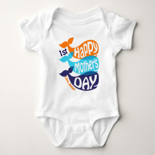 Bodysuit-Wal-Shirt der Jungen-glückliches erstes Baby Strampler