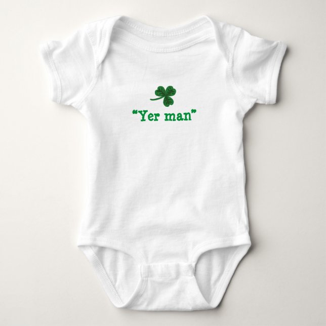 Bodysuit "Yer man" Baby Strampler (Vorderseite)