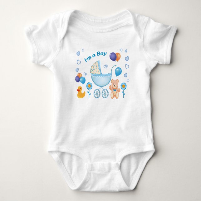 "Bodysuits Einteiler für Jungen" "Cute Baby Boy Bo (Vorderseite)