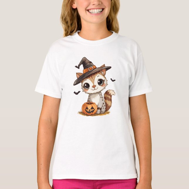 Bodysuits Süße Halloween-Katze mit Kürbis (Vorderseite)