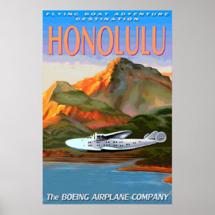 Boeing 314 FLUGBOOT Neue Retro-Wasserflugzeug-Reis Poster