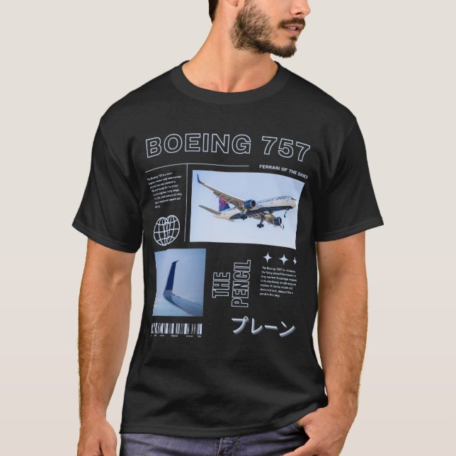 Boeing 757 Graphic Design T-Shirt (Vorderseite)