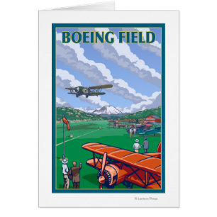 Boeing-Feld-Vintages Reise-Plakat