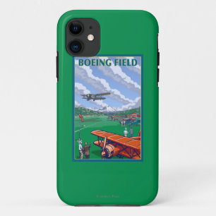 Boeing-Feld-Vintages Reise-Plakat Case-Mate iPhone Hülle