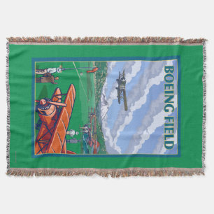 Boeing-Feld-Vintages Reise-Plakat Decke