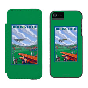 Boeing-Feld-Vintages Reise-Plakat Incipio Watson™ iPhone 5 Geldbörsen Hülle