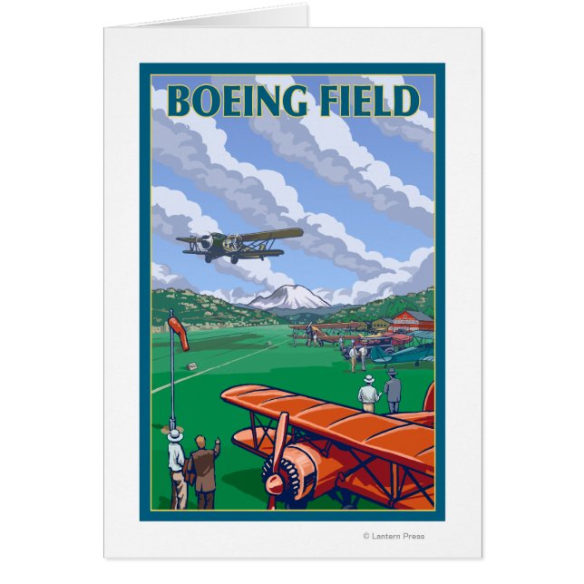 Boeing Field Vintage Travel Poster (Vorne)