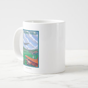 Boeing Field Vintage Travel Poster Jumbo-Tasse
