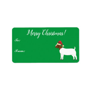 Boer Goat Christmas-Geschenk-Tag Adressaufkleber