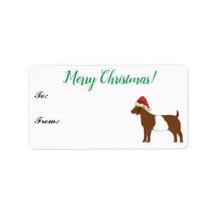 Boer Goat Christmas-Geschenk-Tag Adressaufkleber