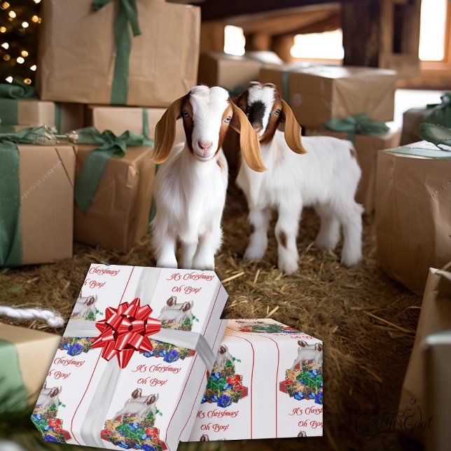 Boer Goat Christmas Wrapping Paper Geschenkpapier (Von Creator hochgeladen)
