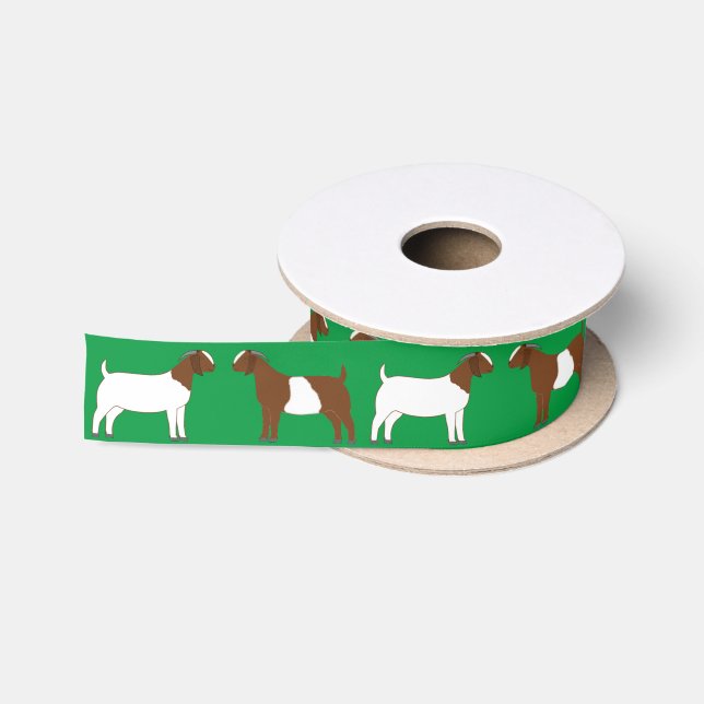 Boer Goat Farm Green Satinband (Spule)