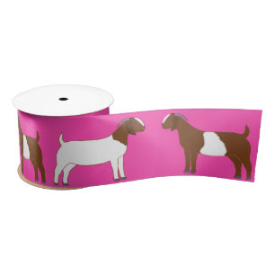 Boer Goat Farm Pink Satinband