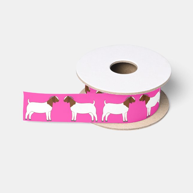 Boer Goat Farm Pink Satinband (Spule)