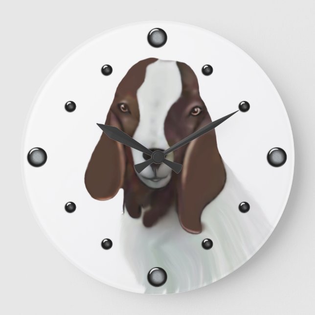 Boer Goat Painting Wall Uhr (Vorderseite)