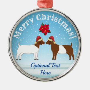Boer Goat Weihnachten im Schnee Ornament Aus Metall