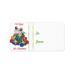 Boer Ziegen Weihnachtsgeschenk Tag Sticker Adressaufkleber