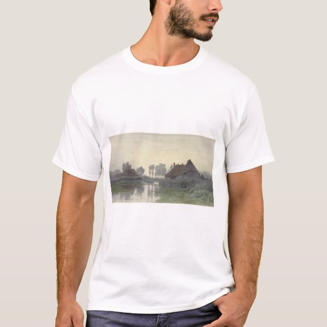Boer Zuhause auf dem Wasser in Morgennebel T-Shirt (Vorderseite)