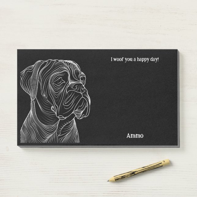 Boerboel Abstrakt Art Dog Name Post-it Klebezettel (Auf Schreibtisch)