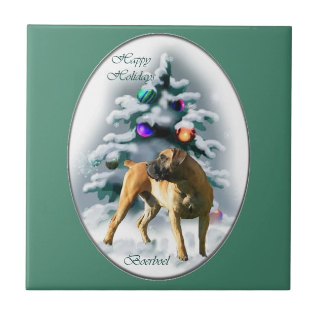 Boerboel Christmas Fliese (Vorderseite)