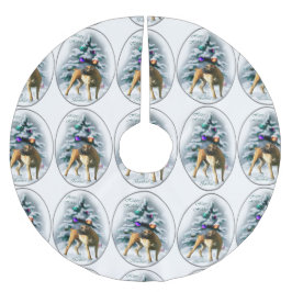 Boerboel Christmas Polyester Weihnachtsbaumdecke