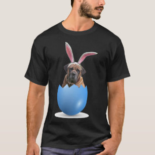 Boerboel Dog Oster Bunny Colored Egg Jagen Chur T-Shirt