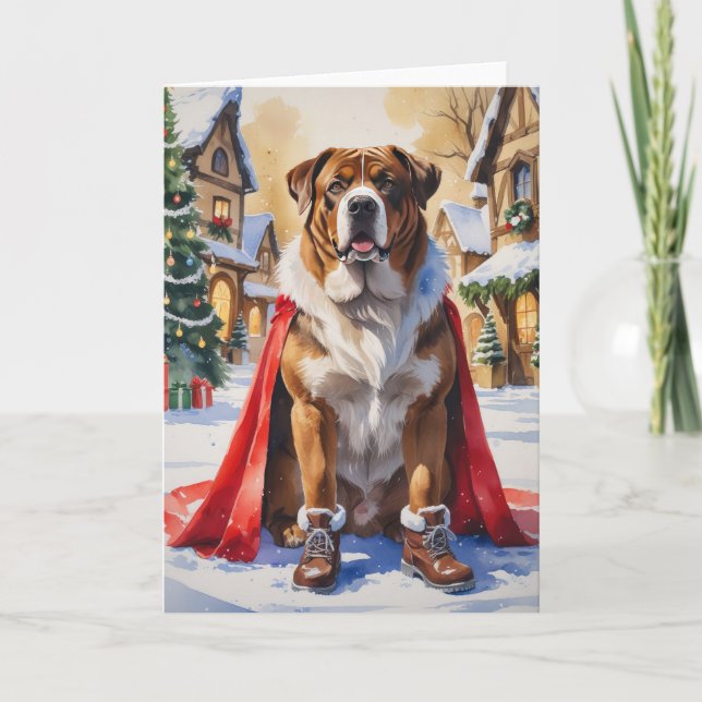 Boerboel Dog Weihnachtsgrußkarte Karte (Vorderseite)