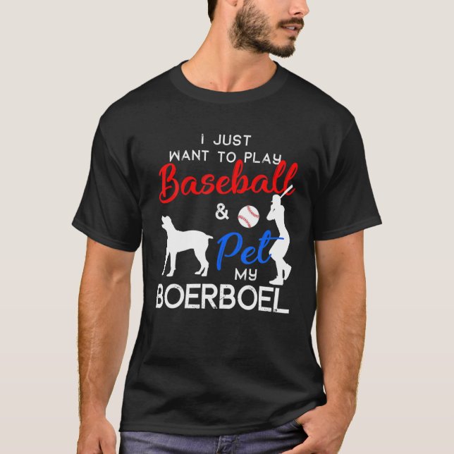 Boerboel Funny Baseball Dog Owner Lover Xmas Gesch T-Shirt (Vorderseite)