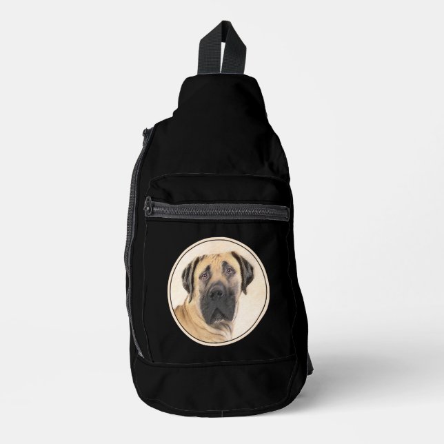 Boerboel Malerei Fawn Red Mastiff Haustier Hund Ku Crossbody Bag (Vorderseite)