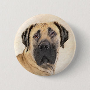 Boerboel-Malerei - Niedliche Original Hunde-Kunst Button