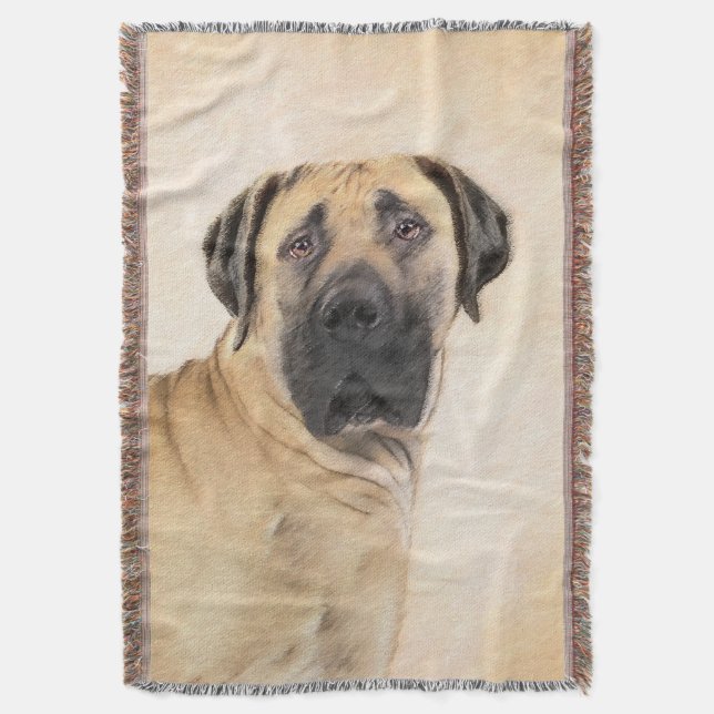 Boerboel-Malerei - Niedliche Original Hunde-Kunst Decke (Vorderseite Vertikal)