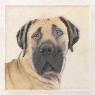 Boerboel-Malerei - Niedliche Original Hunde-Kunst Glasuntersetzer