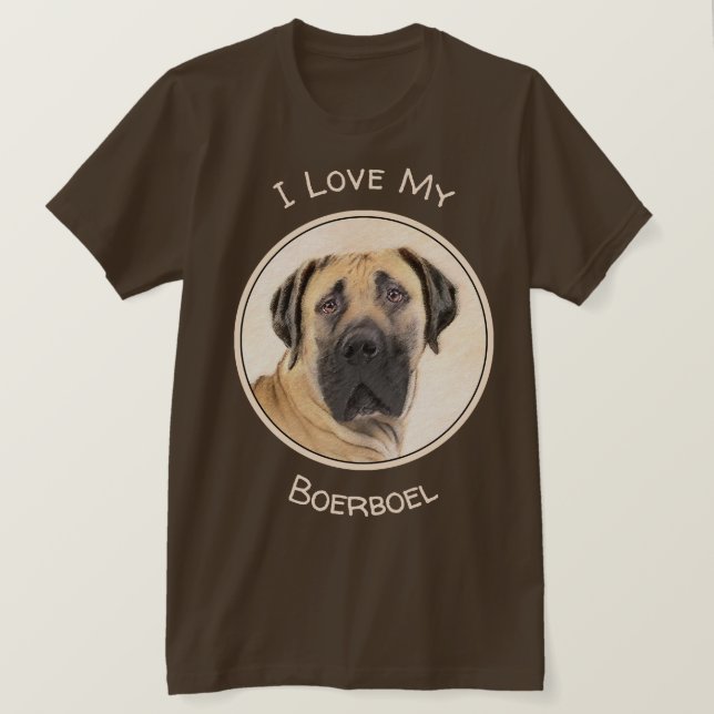 Boerboel-Malerei - Niedliche Original Hunde-Kunst T-Shirt (Design vorne)